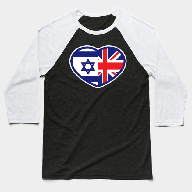 Israel UK Flags Baseball T-Shirt by MeLoveIsrael